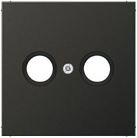 Лицевая панель Jung LS990 metal для 2-м. розетки TV+R антрацит картинка